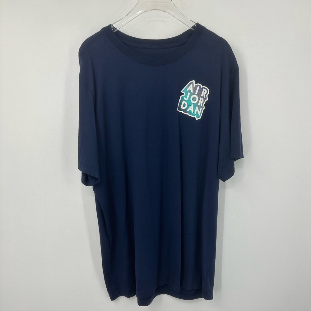 Jordan Navy Blue Neon 80s 90s Retro T Shirt Men’s XL 100% Cotton - Picture 2 of 5